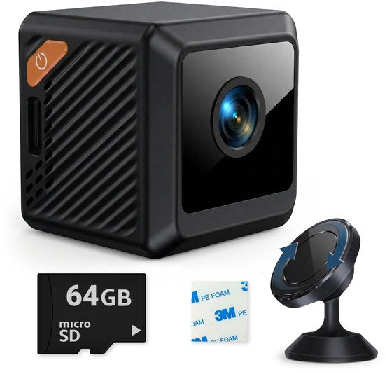 UPLY Spy Camera - Verborgen Camera - 64GB SD Kaart - Mini Camera Verborgen - Spycam - WiFi 1080P - Nachtzicht Bewegingsdetectie - Met App - Draadloos - Kleine Spionage Camera