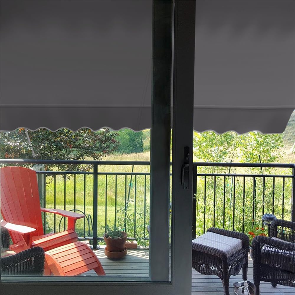 Yaheetech Zongordijn met Telescopisch Frame en Slinger - 300 x 120 cm - Verstelbare Hoogte 210-300 cm - UV-bestendig - Grijs