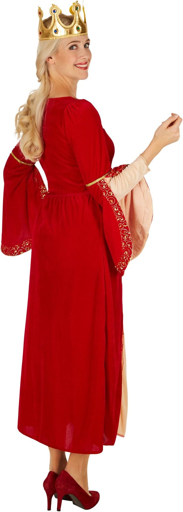 TecTake Koninginnenkostuum - dames - XL – Rood fluweel inclusief kroon
