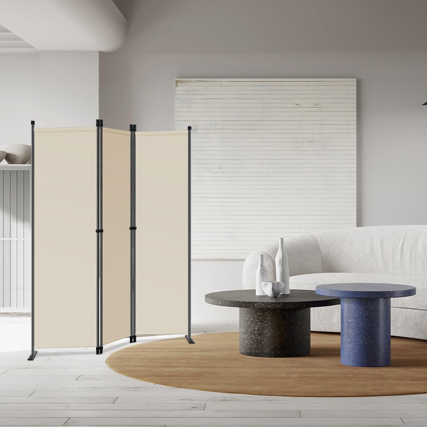 Angel Living Kamerscherm - 3 Panelen - 168 x 165 cm - Beige