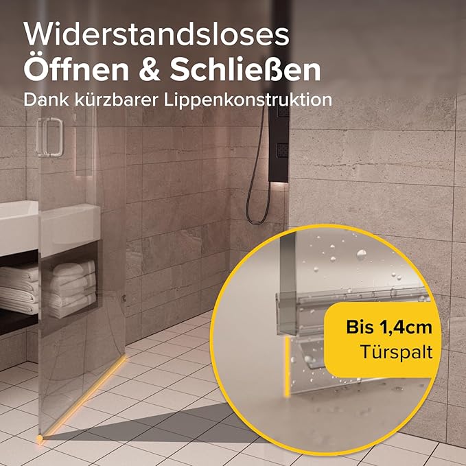 Five Dots Doucheafdichting 8 mm NIEUW2025 – Douchedeurafdichting – 100% Dicht – Onderkant Douchecabine