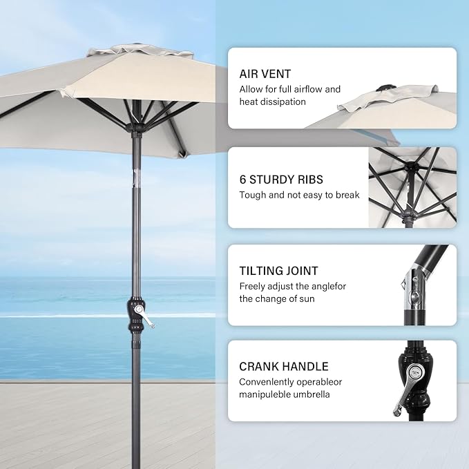 Angel Living Parasol - Ø250 cm - Kantelbaar - Créme