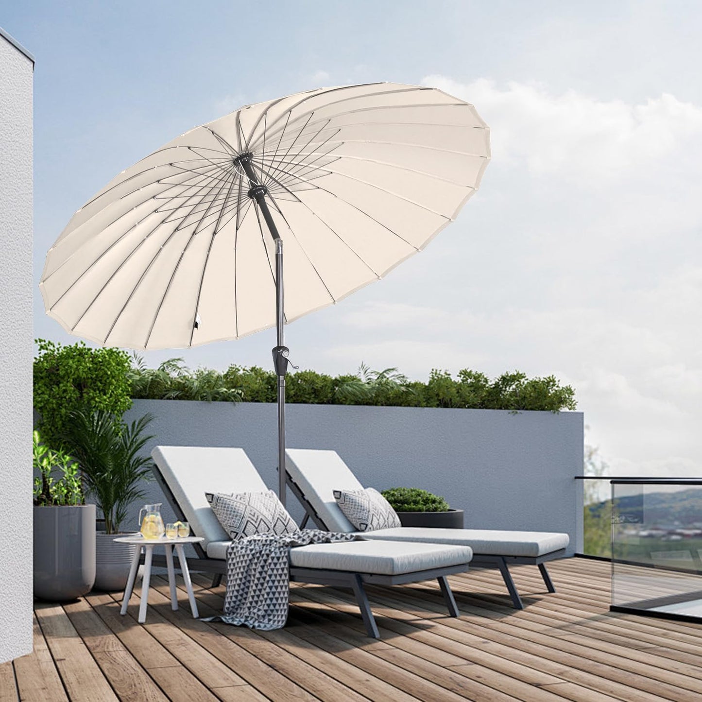 Angel Living Parasol Rond - Ø250 cm - Stevig - Beige