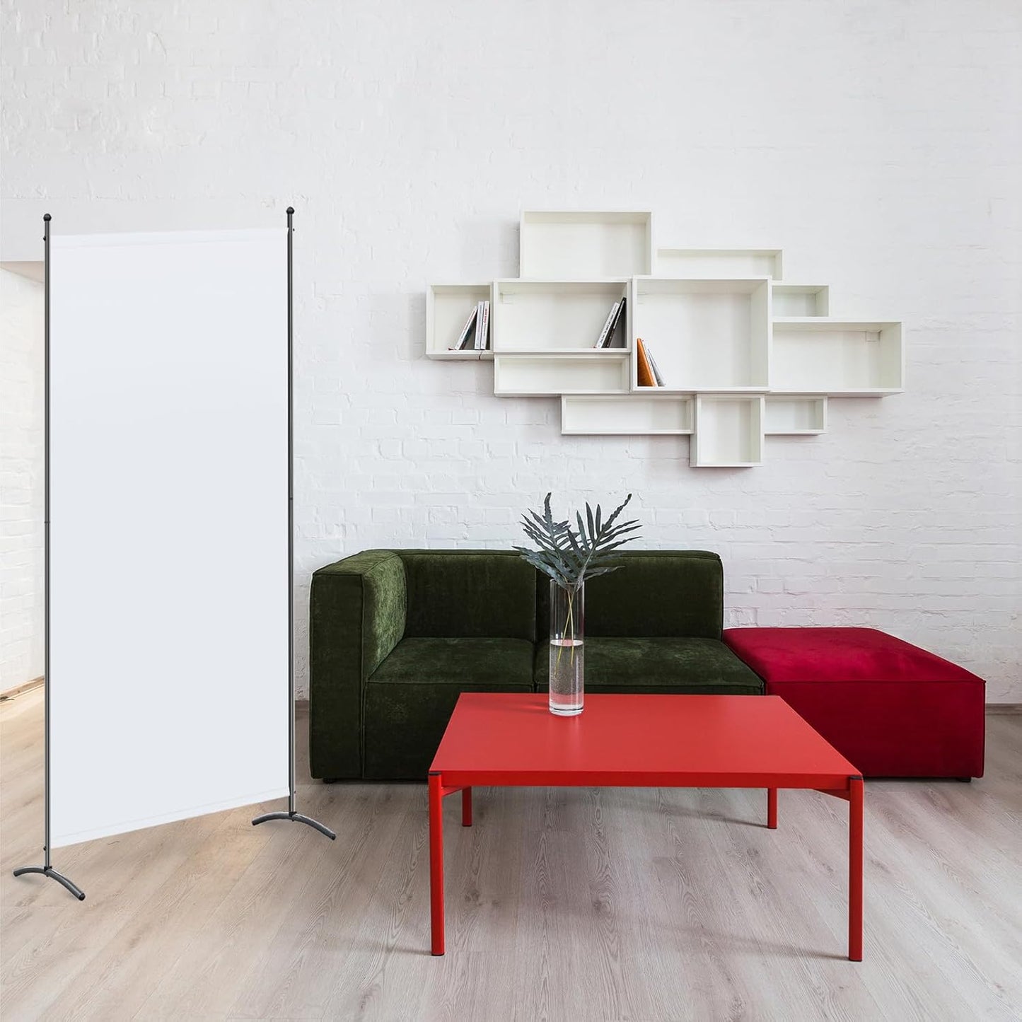 Angel Living Paravent - 1-delig - 80x180 cm - Opvouwbaar - Staal & 160 g/m² Polyester - Ruimteverdeler & Inkijkbescherming - Wit