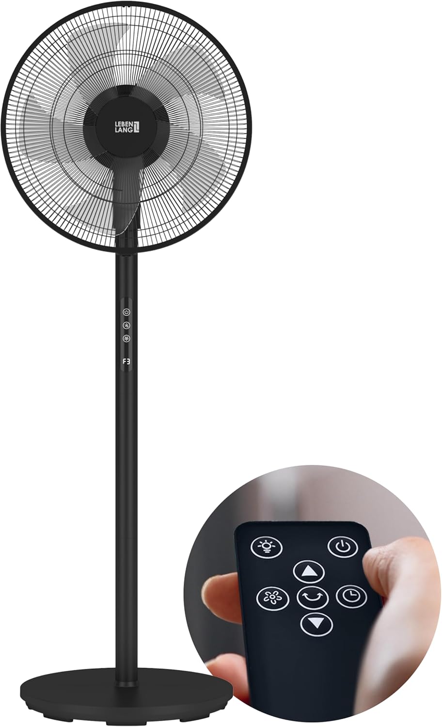 LEBENLANG Staande Ventilator - Afstandsbediening - Ø 45cm