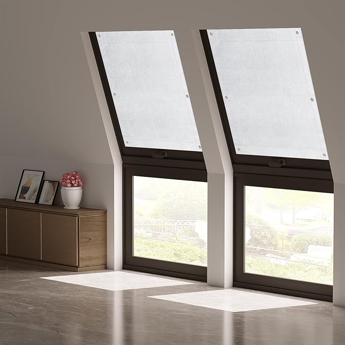WOLTU thermisch verduisteringsrolgordijn dakraam - zonder boren met zuignappen - wit - 76 x 115 cm - voor Velux en Roto P08 408