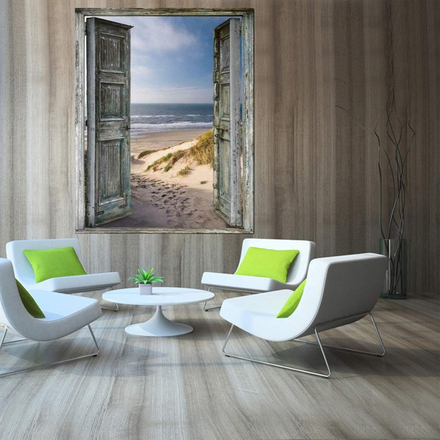 Diamond Painting Set 40x50 cm – Oude Deur naar Strand – Vierkante Steentjes – Complete DIY Kit