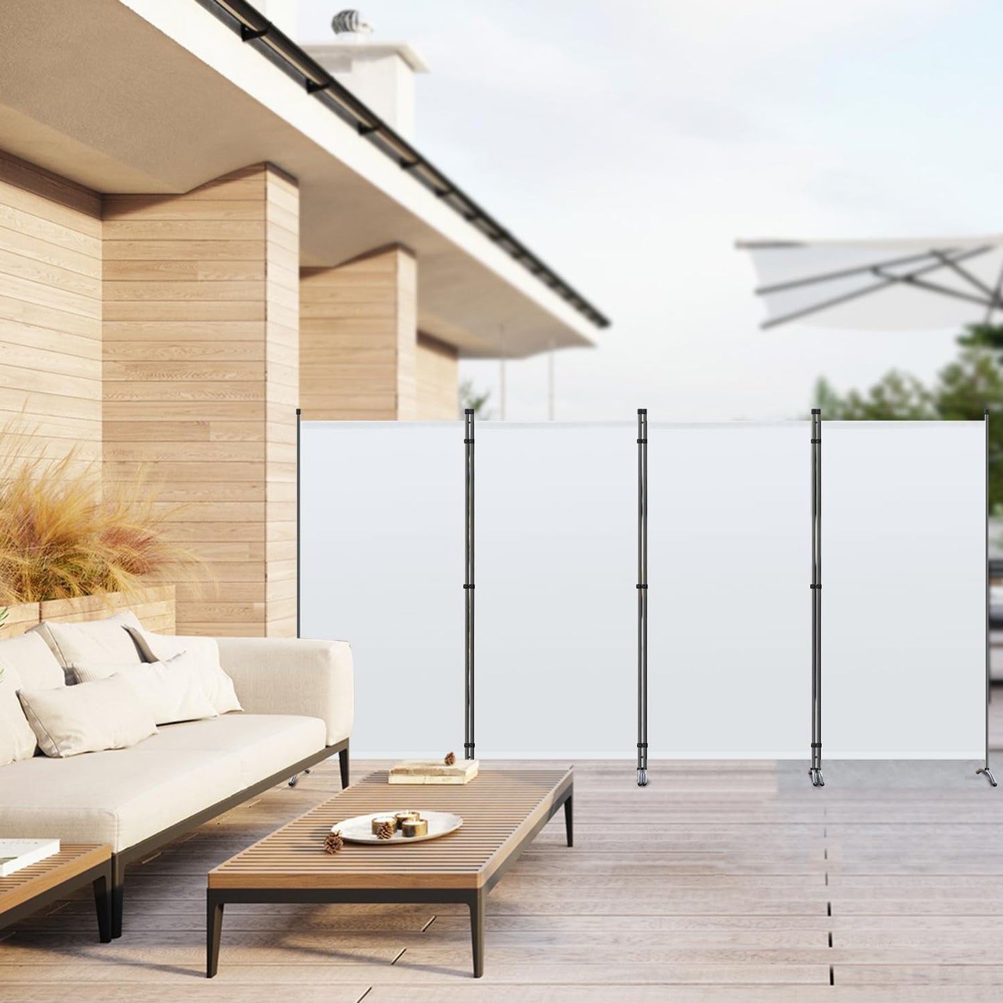 Angel Living Kamerscherm - 4 Panelen - 324 x 170 cm - Wit