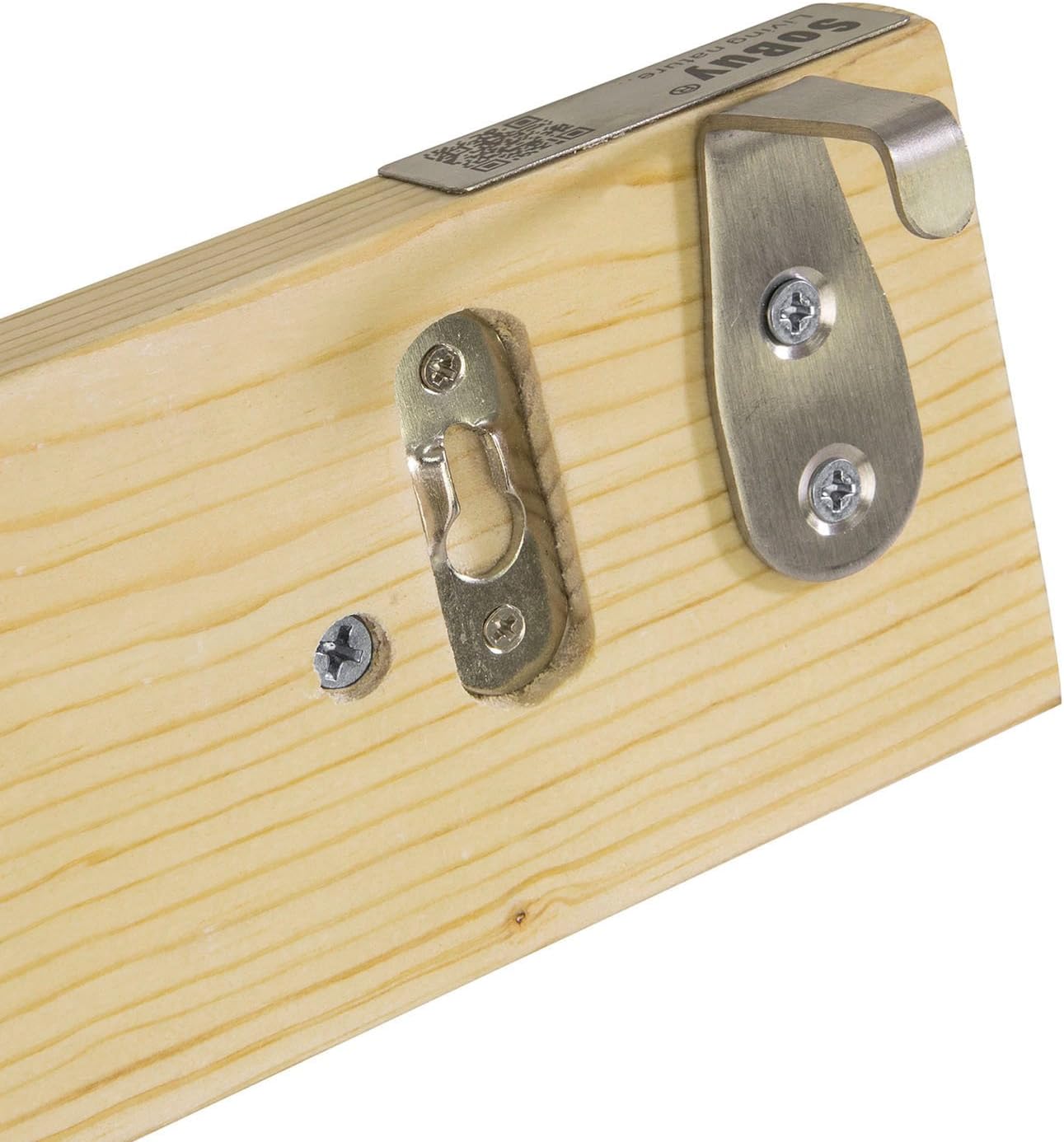 SoBuy Wandkapstok - 50 x 7 x 7 cm - Natuurlijk Hout - 4 Haken