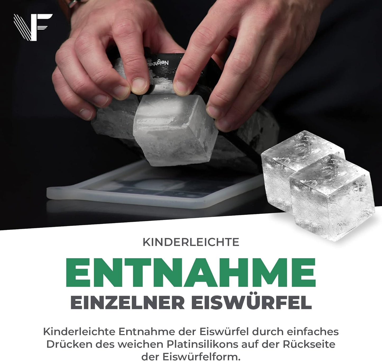Grote ijsklontjesvorm 2-pack - XXL ijsblokjes Platinasiliconen voor ultiem genot - grote ijsblokjesvorm voor cocktails