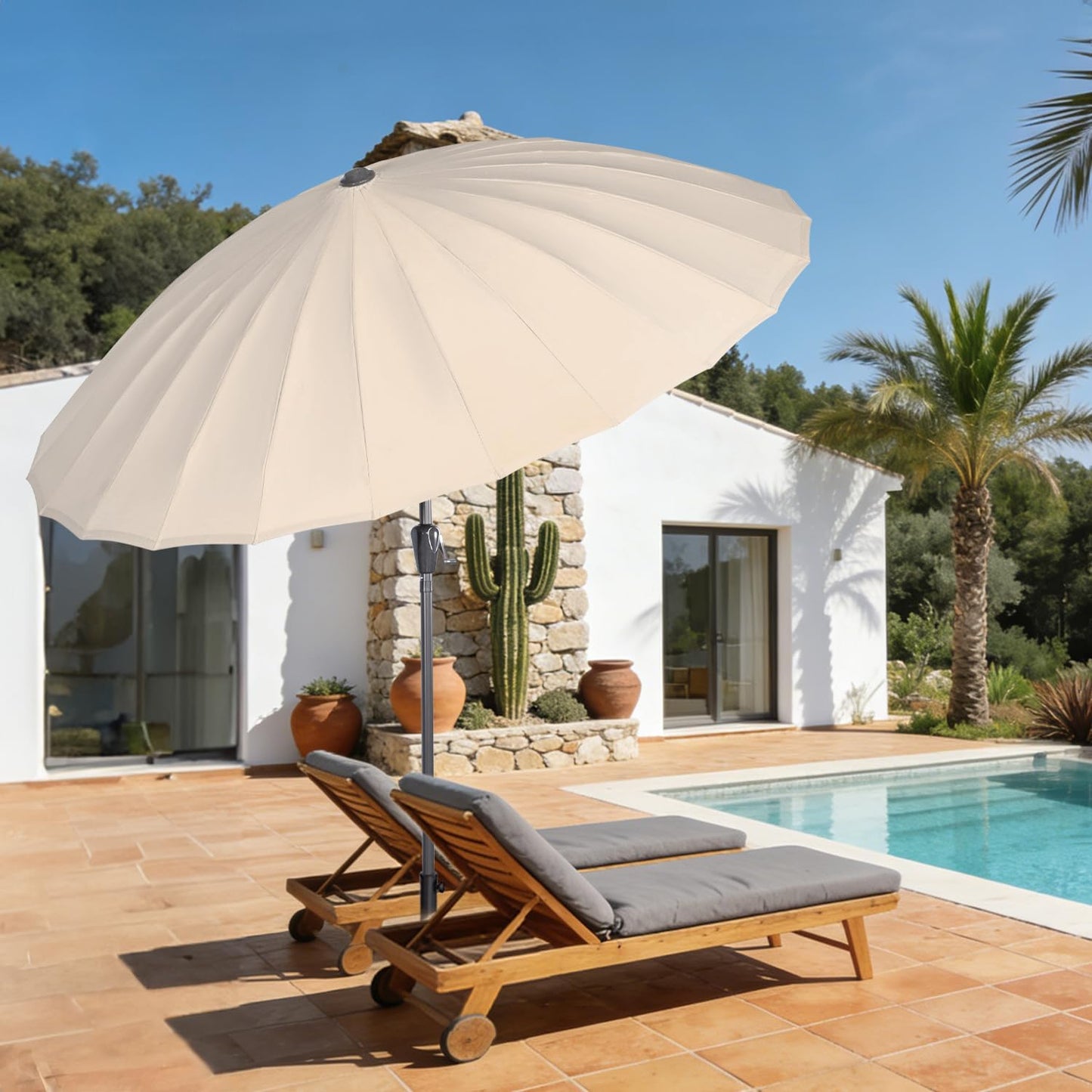 Angel Living Parasol Rond - Ø250 cm - Stevig - Beige
