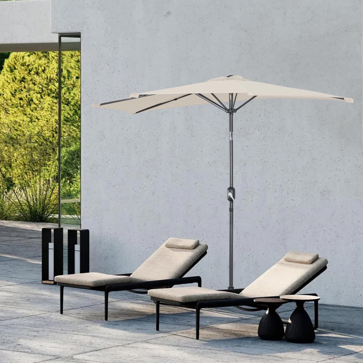 Angel Living Balkonparasol - Halfrond - 245 x 122 cm - Créme