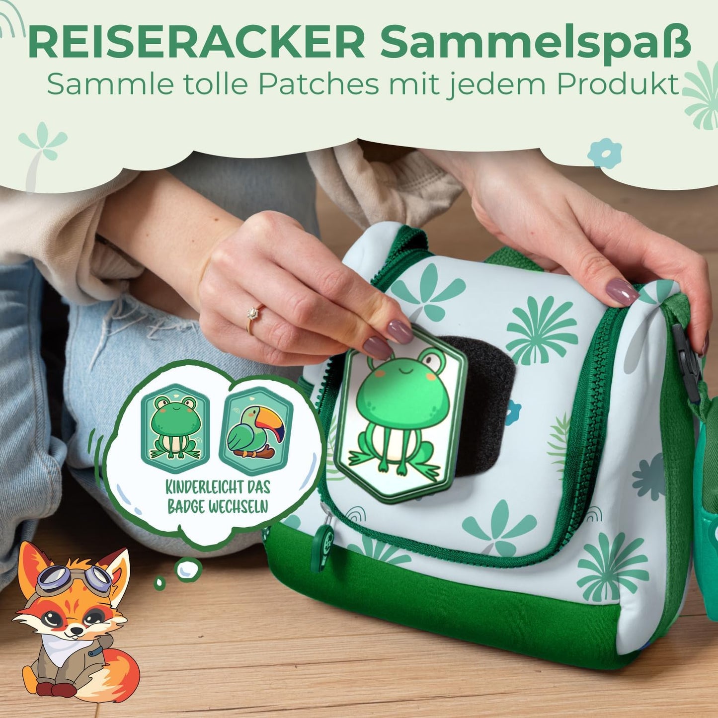 REISERACKER Toilettas voor Kinderen - 21 x 9 x 18 cm - groen