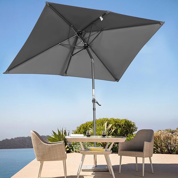 Angel Living Tuniparasol - 210 x 140 cm, met Zwengel - Kantelbaar - UV 50+ - Rechthoekig