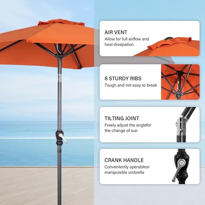 Angel Living Parasol Ø250 cm - Kantelbaar - Terra