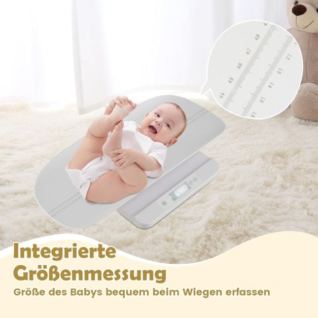 Coast Digitale Babyweegschaal Wit – Kinderweegschaal met Afneembare Meetbak en LED Display – 61 x 33 x 8 cm