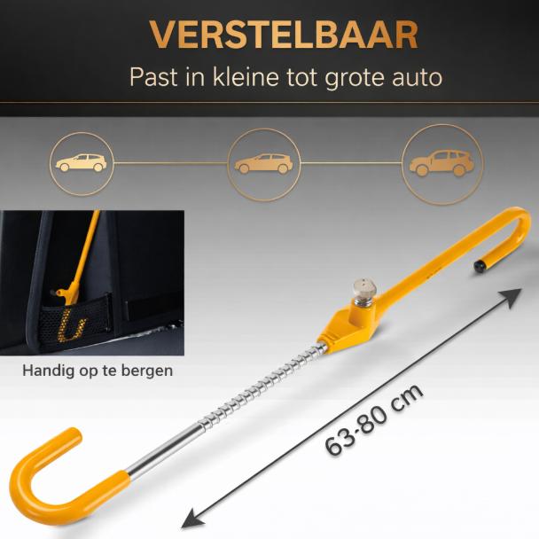 universele stuurklem voor diefstalbeveiliging van de auto, diefstalbeveiliging door stuurslot & stuurblokkering, startvergrendeling, geel