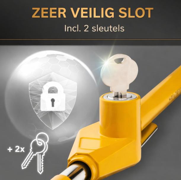universele stuurklem voor diefstalbeveiliging van de auto, diefstalbeveiliging door stuurslot & stuurblokkering, startvergrendeling, geel