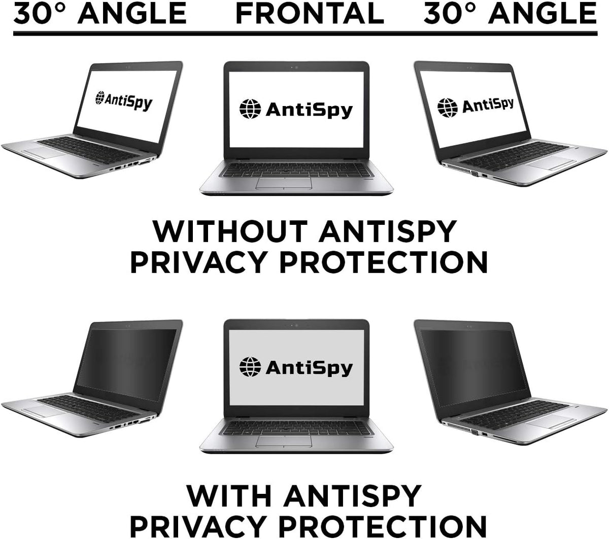 cobus AntiSpy privacyfilter 15,6" (345×194 mm) – zwart | klevende laptop privacyfolie | herbruikbaar & robuust