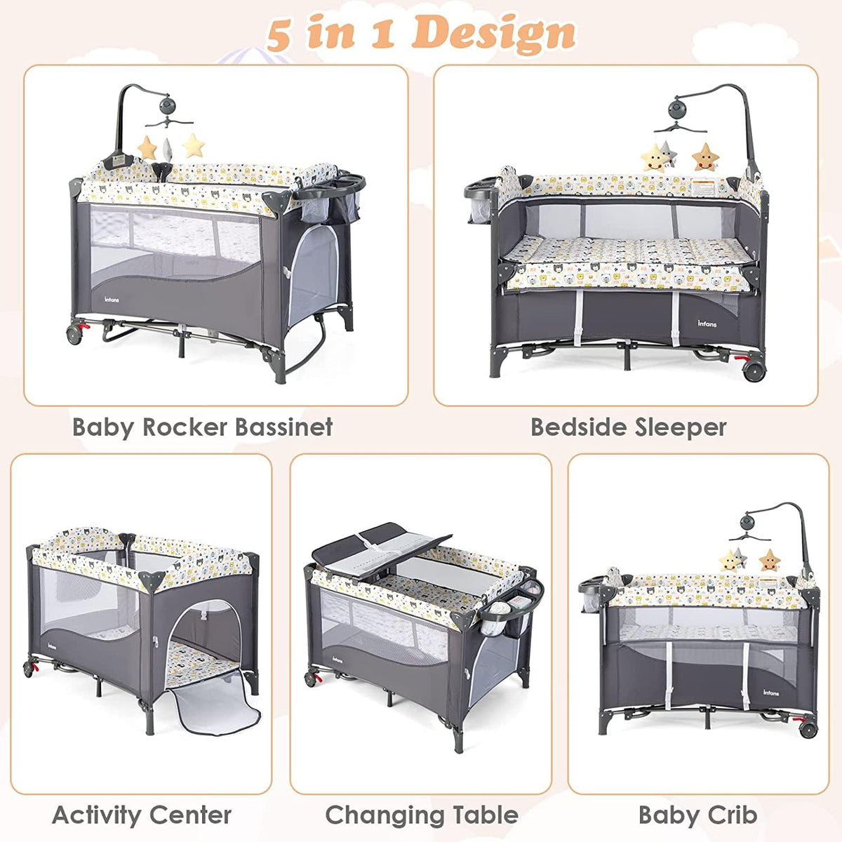 Coast Kinderbed - Opvouwbaar - 110 x 76 x 76 cm - Zwart
