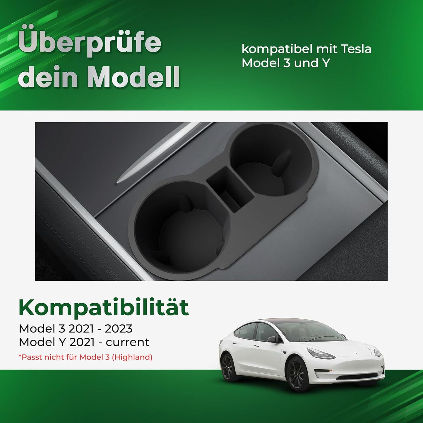 loonara® SpaceMax Elite Middenconsole Organizer – Geschikt voor Tesla Model 3 & Model Y (incl. Highland) – Premium Accessoire voor Meer Ruimte & Orde