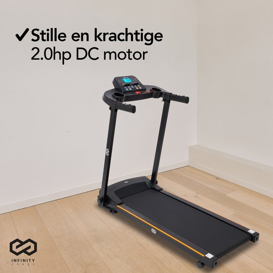 Infinity Goods Loopband Met Hellingsfunctie - 0,8-12 km/u - Inklapbaar - 132 x 60 x 117 cm - Zwart