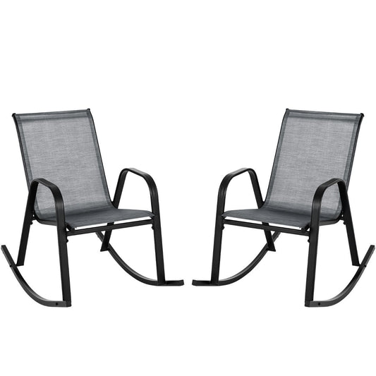 Coast Schommelstoelenset - set van 2 - ademende stof - zwart/bruin/grijs