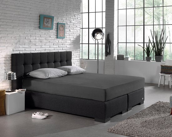 Dreamhouse Jersey Stretch Hoeslaken - 100% Katoen - 80/90/100x220 - Antraciet