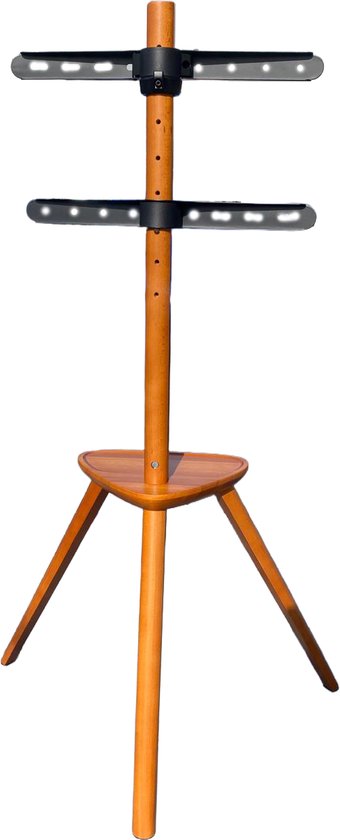 VDD TV Standaard - Vloerstandaard - Studio Statief - Schildersezel Design - Tot 65 inch - Bruin
