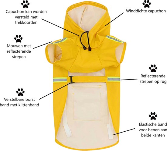 Regenjas Hond Maat XL Hondenjas Jas Honden Puppy Hondenkleding - Blauw - Dutchwide