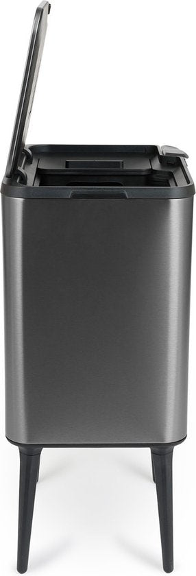 Umuzi Cleaning Push bin Prullenbak - 36 liter - Metaalgrijs - 48 x 38 x 54,5 cm