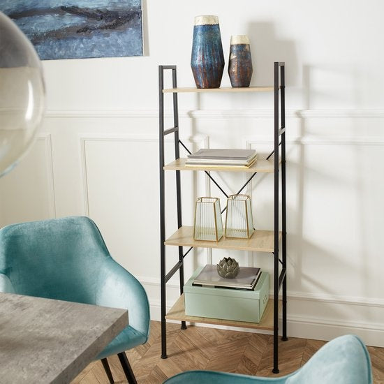 tectake - Wandkast Liverpool - industrieel donkerbruin - 61,5 x 36,5 x 150 cm - 404148