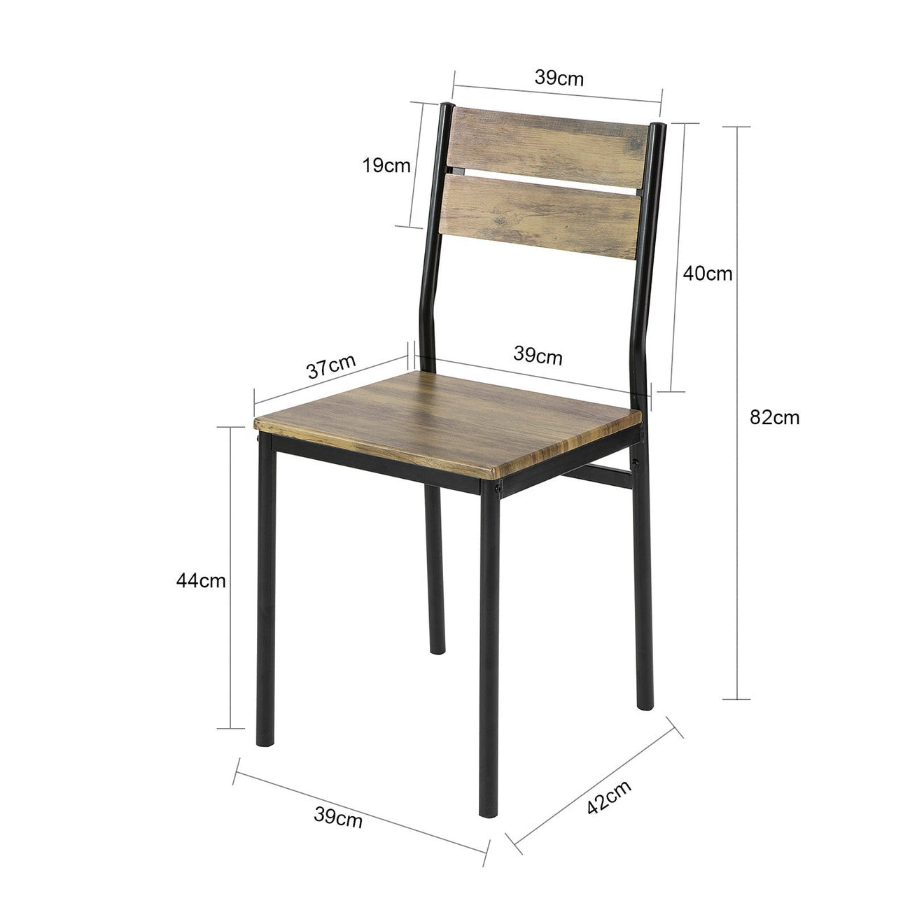 SoBuy FST72-Nx4 Eetkamerstoel - Set van 4 - Industrieel - Max. 150 kg