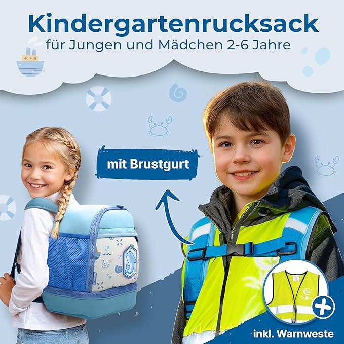 REISERACKER Kinderrugtas Adventure blauw