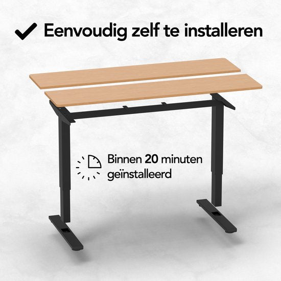 Infinity Goods Zit Sta Bureau Elektrisch Verstelbaar - 140 x 60 CM - Geheugenfunctie - Houtkleur