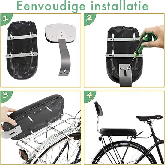 Fietsstoeltje set - fietszitje - achterzitje fiets - bagagedrager kussen