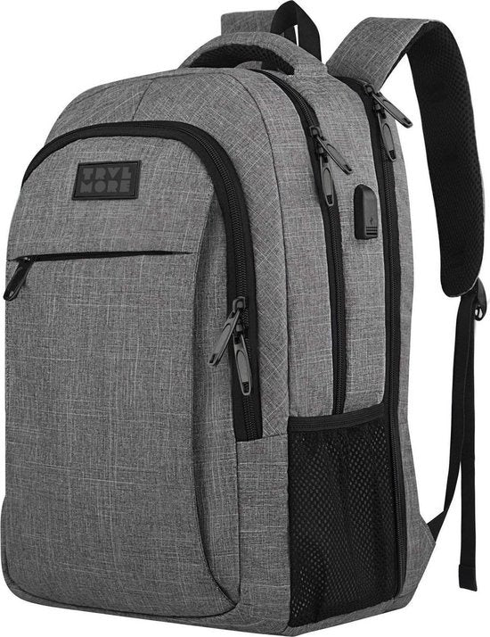 TRVLMORE Rugzak - 36L - 17,3 inch - Laptop Rugtas - Schooltas - Unisex - Spatwaterdicht Grijs