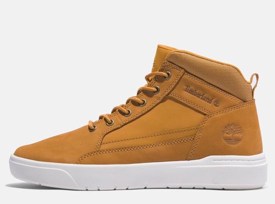 Timberland – Halfhoge Sneaker Met Vetersluiting – Maat 41.5 & Met Comfortabel Voetbed – Duurzame Rubberen Zool & Casual Stijl – Voor Heren – Wheat Nubuck