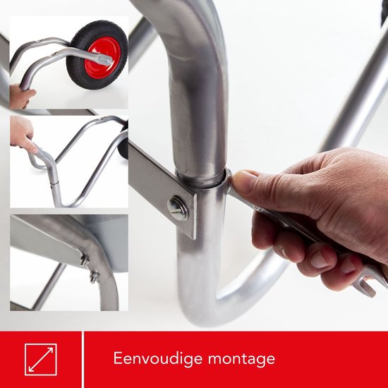 Toolland Kruiwagen, 85 liter, bouwpakket, ideaal voor het transport van uiteenlopende materialen, robuust en roestbestendig, eenvoudige montage, gegalvaniseerd staal, pneumatisch wiel, 12 kg
