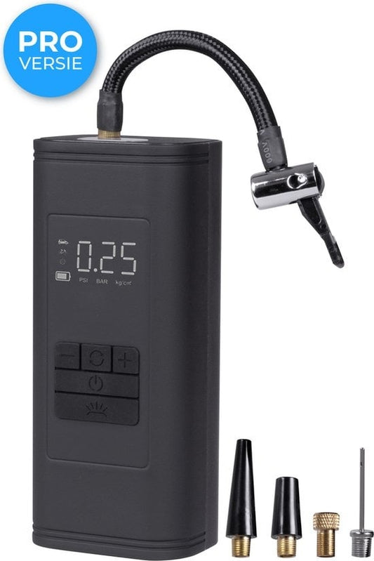 Nuvance - Compressor Bandenpomp - 4000mAH - Elektrische Fietspomp - Luchtcompressor voor Auto, Scooter, Fiets, Bal en Luchtbed - Inclusief opzetstukken - Zaklamp - PRO
