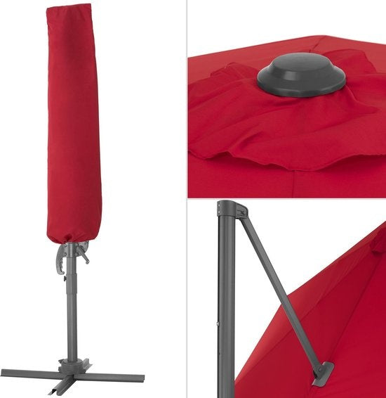 tectake- parasol Daria wijnrood - 403135- met beschermhoes