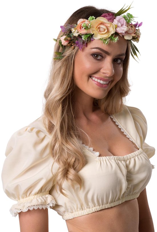 Dressforfun Dirndlblouse Anni L - verkleedkleding kostuum halloween verkleden feestkleding carnavalskleding carnaval feestkledij partykleding - 303047