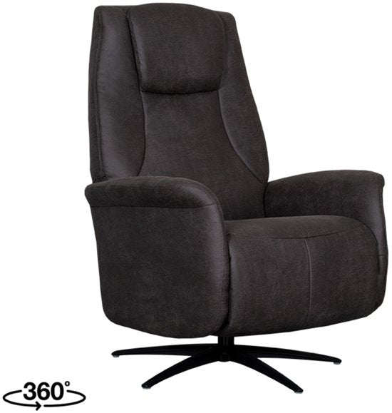 LABEL51 Stockholm Fauteuil - Grijs - Stof - One Size - - - Draaibaar - Met Armleuning