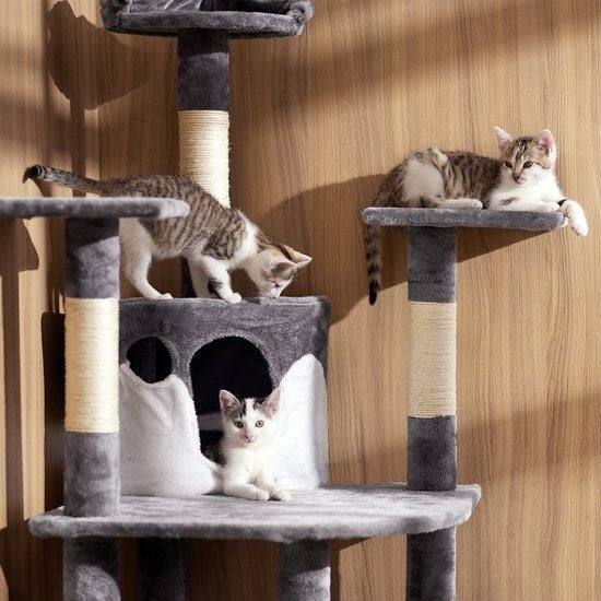 tectake® - Krabpaal Fippi grijs/wit - 402184 - kattenkrabpaal - kattenpaal