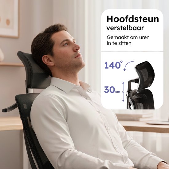 Roveo Ergonomische Bureaustoel - Office Gaming Chair - Volwassenen Game Stoel - Gamestoel - Zwart