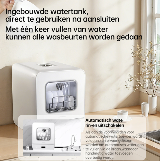 GORGENOX Tafelmodel Vaatwasser 3 Couverts - 4-in-1 met UV-Sterilisatie
