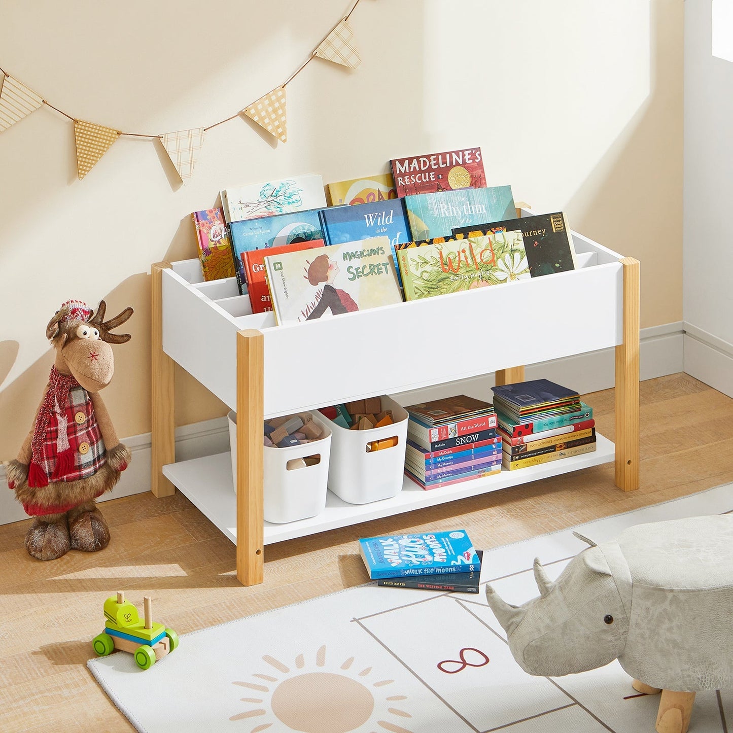 SoBuy Kinderboekenkast - 2 Laags - 85 x 42 x 45 cm