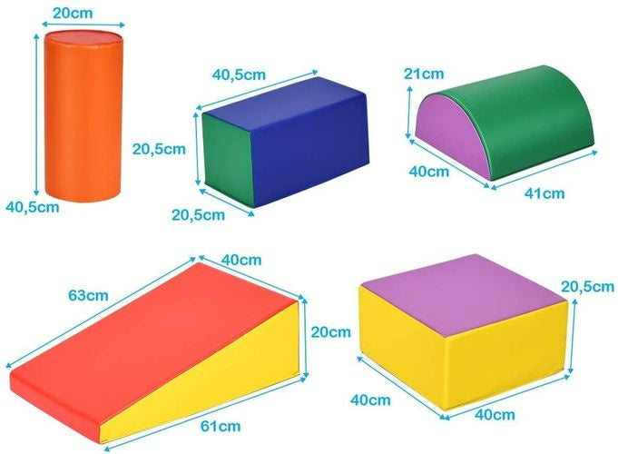 Coast 5-delige foam Bouwstenen set - voor kinderen | montessori | schuim bouwsteenset | Kleurrijk