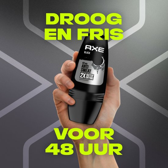 Axe Deodorant Men- Roll-On - Black - 6 x 50 ml - Voordeelverpakking