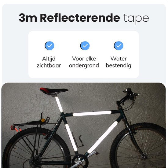 Reflecterende Tape - 5cm breed, 3m lang - Reflecterende Stickers - Reflector Fiets - Fietsreflectoren - Zelfklevende Reflector - Bakfiets - Vrachtwagen Reflectie